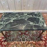Louis XVI style coffee table in gilded brass and marble