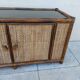 Vintage sideboard TV unit in rattan, bamboo and glass.