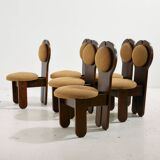 Chaise en pin hongrois par Mária Szedleczky, Set de 6