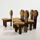 Hungarian pine chair by Mária Szedleczky, Set of 6