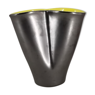 Vase bicolore Elchinger forme libre des années 50