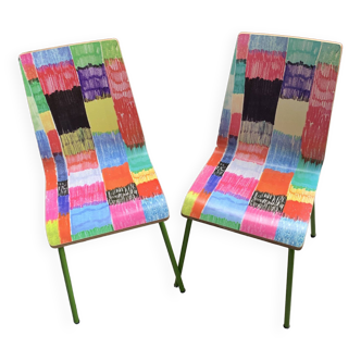 Lot de 2 chaises enfant colorées