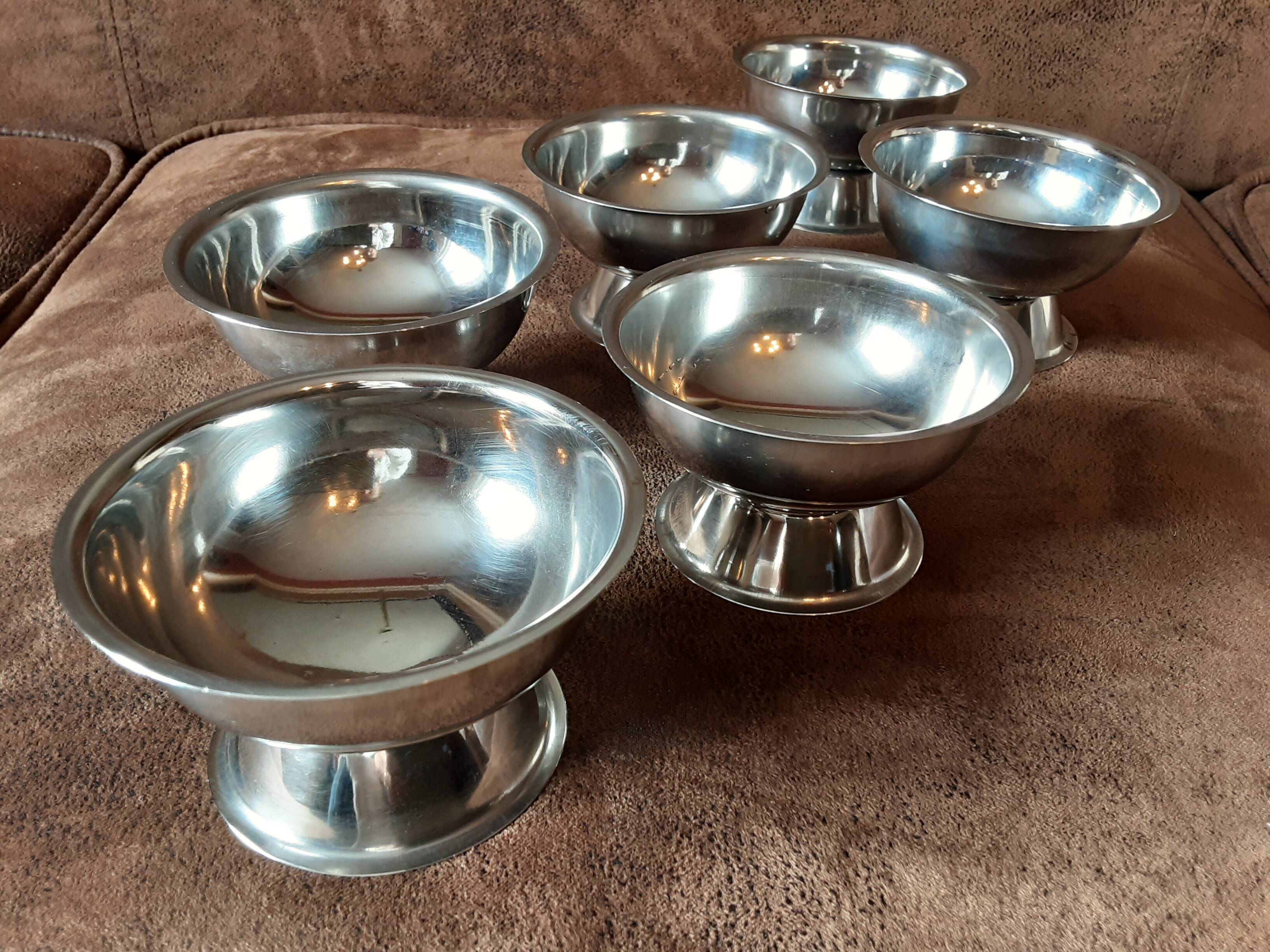 Lot de 6 coupes sur pied métal