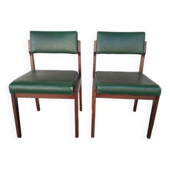 2X chaises scandinaves en teck (ensemble)