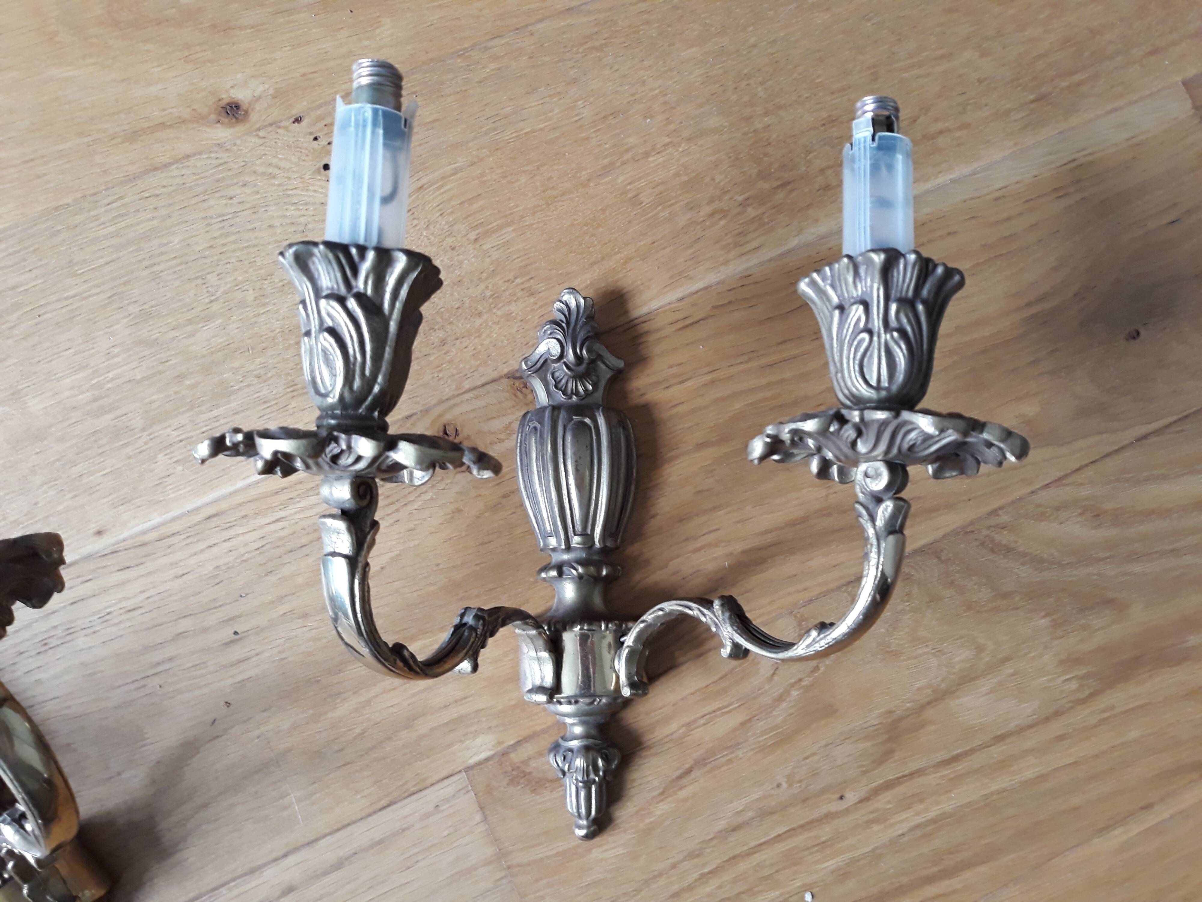 Pair of classic gold wall lamps