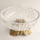 French Art Deco late centrepiece, carved crystal and bronze, 1950s.