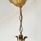 Two vintage pendant lights in gold metal