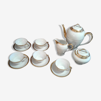 Coffee service. fine porcelain from Limoges. golden