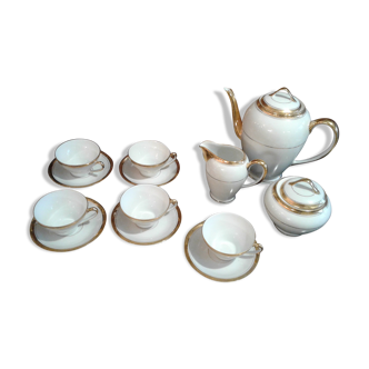 Coffee service. fine porcelain from Limoges. golden