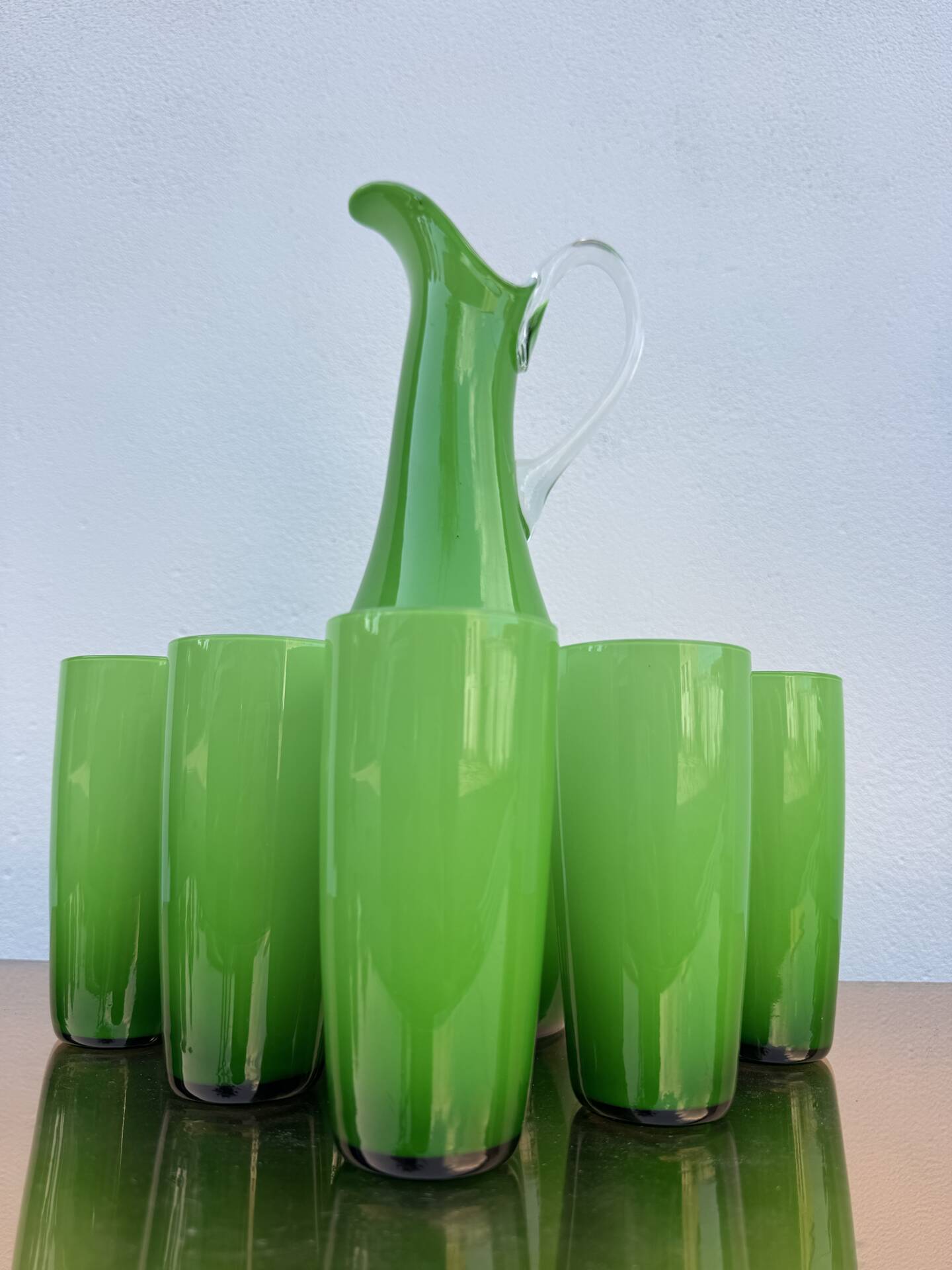 Service of orangeade glass Murano 1960s
