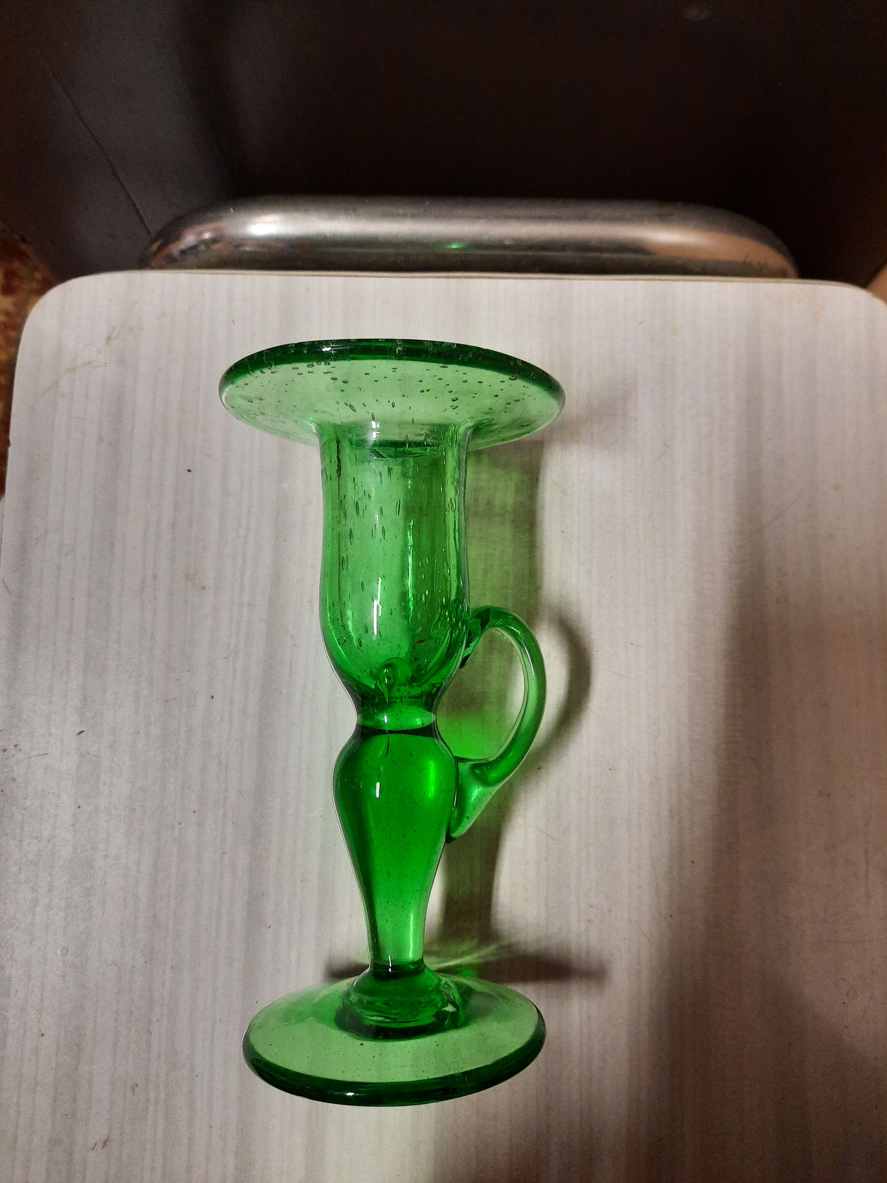 Biot glass candle holder