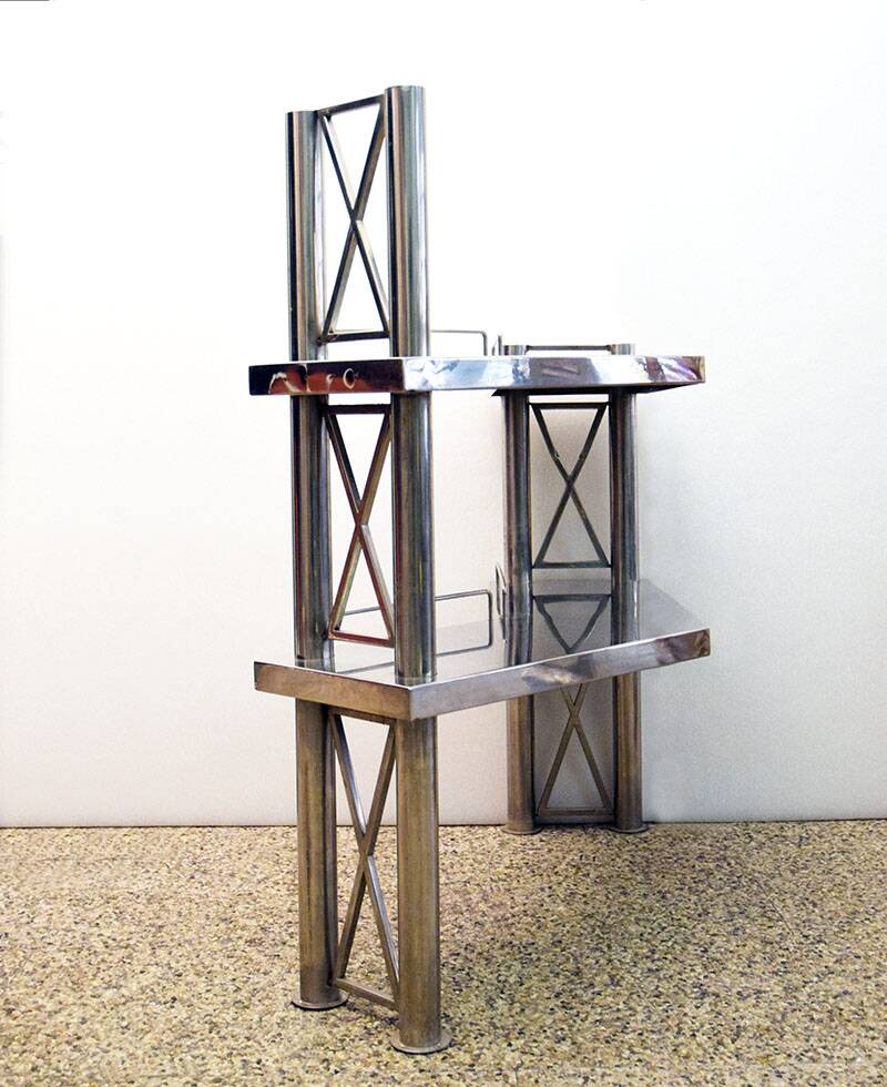 Steel console made in Italy, 1970s