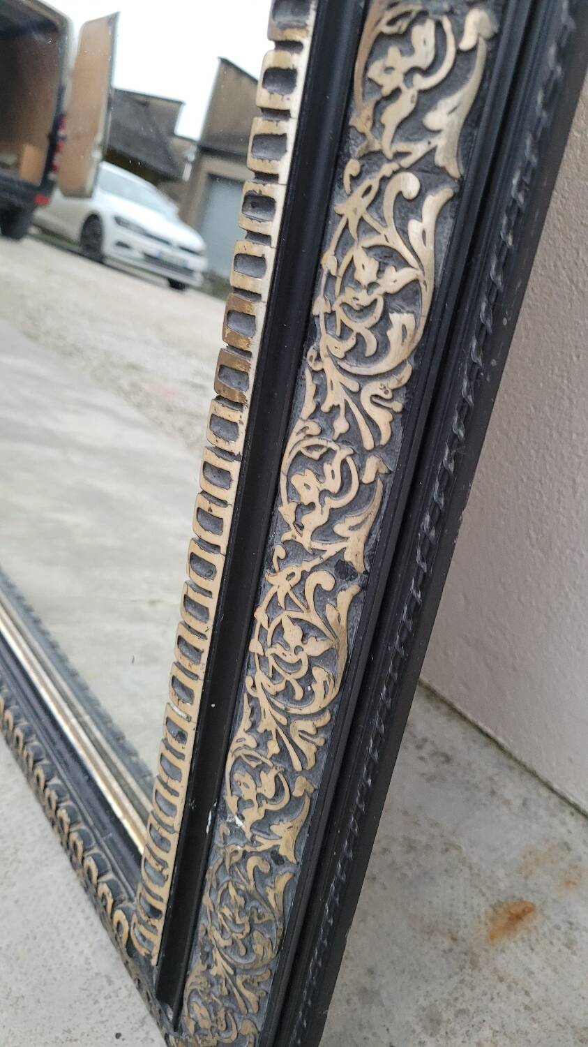 Louis Philippe Napoleon III mirror in decorated gilded wood - 1m70