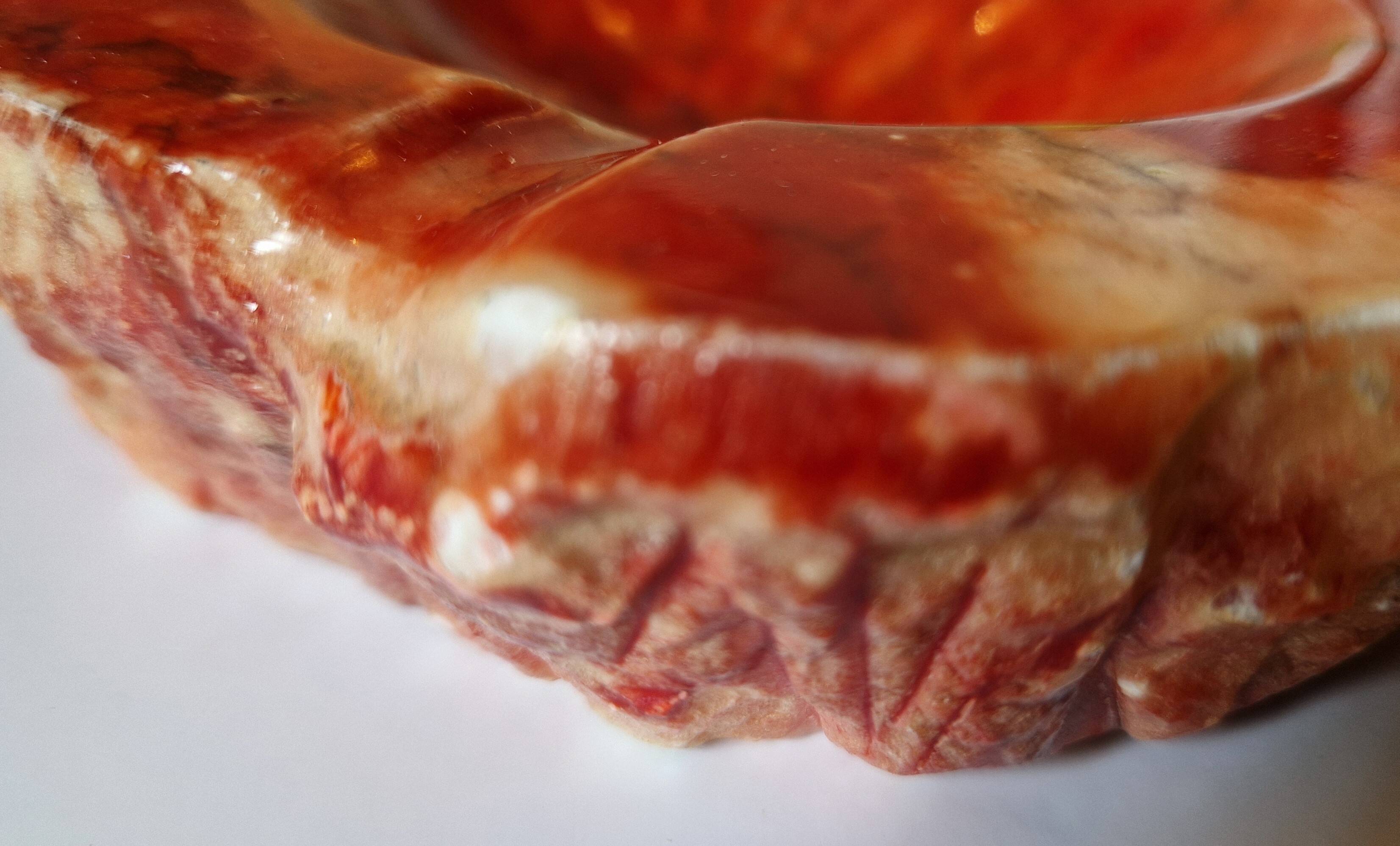 Vintage ashtray / pocket in red alabaster by Romano Bianchi, Italy 1960