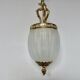 suspension style empire in gilded bronze and speckled frosted glass