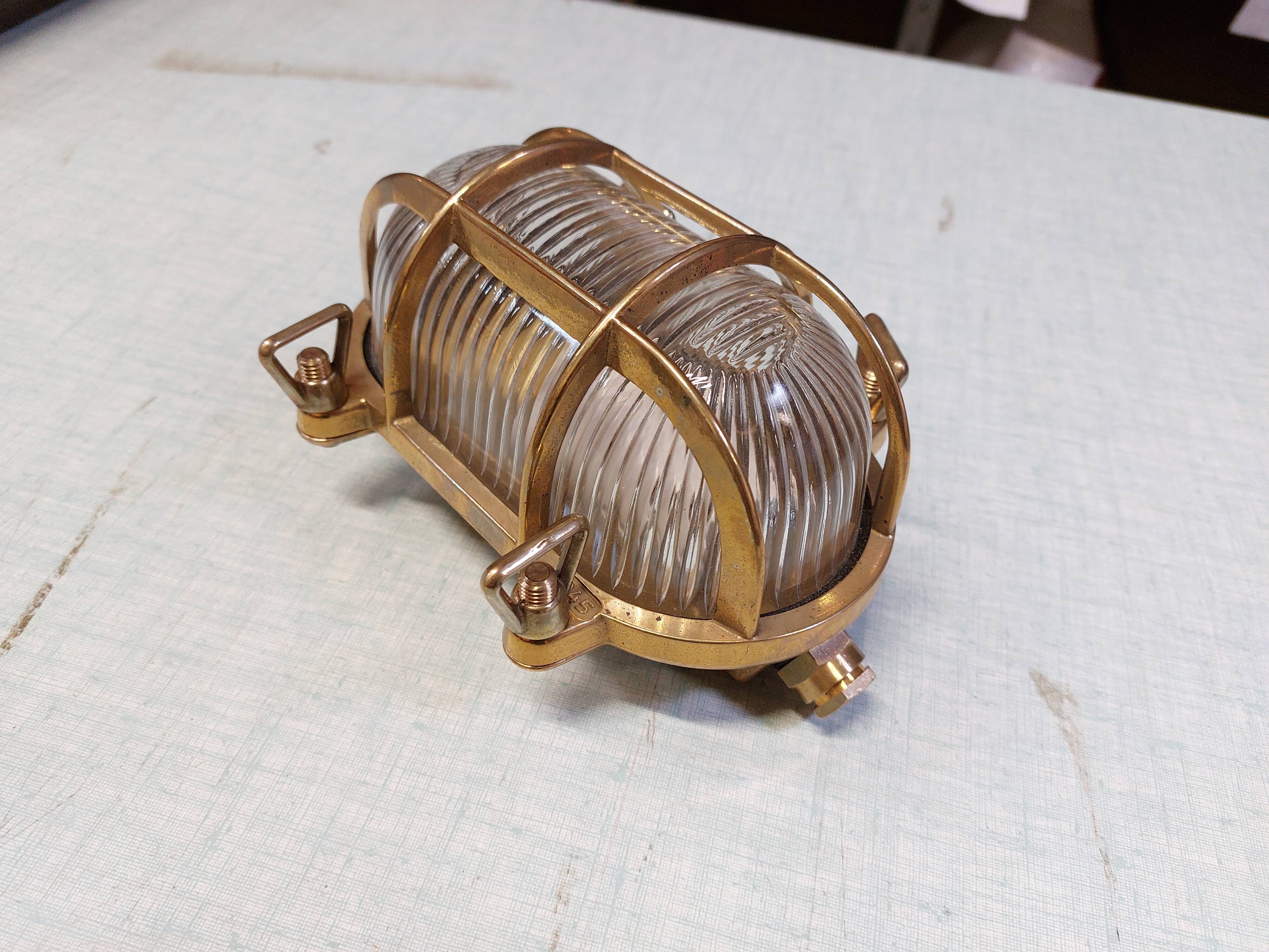Brass marine corridor wall light