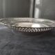 Silver metal bread basket openwork model