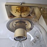 Applique murale tchèque en laiton et verre du milieu du siècle, par Kamenický Šenov, années 1970