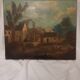 Ancient painting, French school of the 18th century, bucolic scene, ruins.