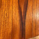 Table basse ronde en tek des années 1960