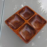 Scandinavian teak compartmentalized dish from the 60s and 70s