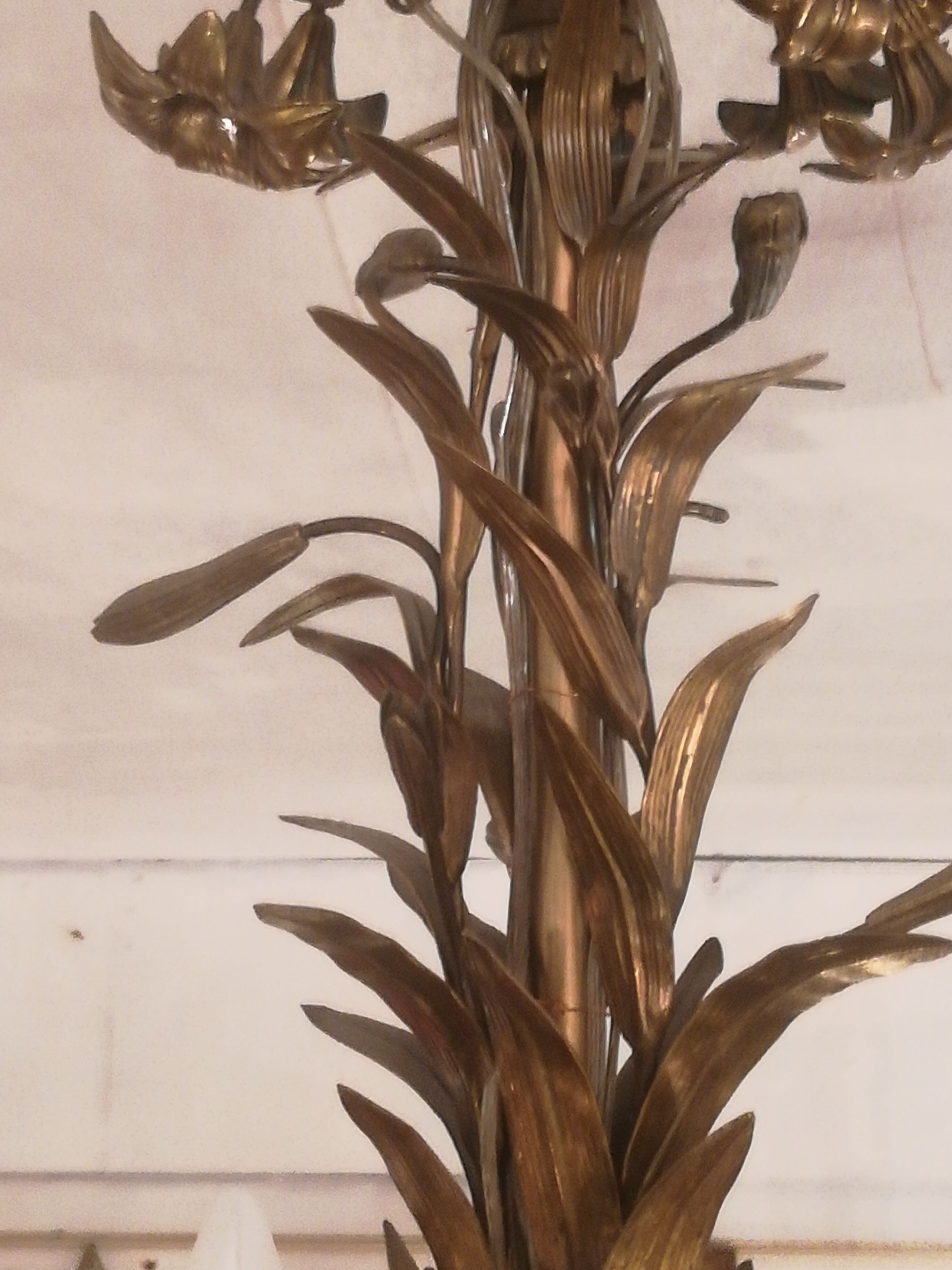 Late 19th century gilt bronze fleur-de-lis chandelier