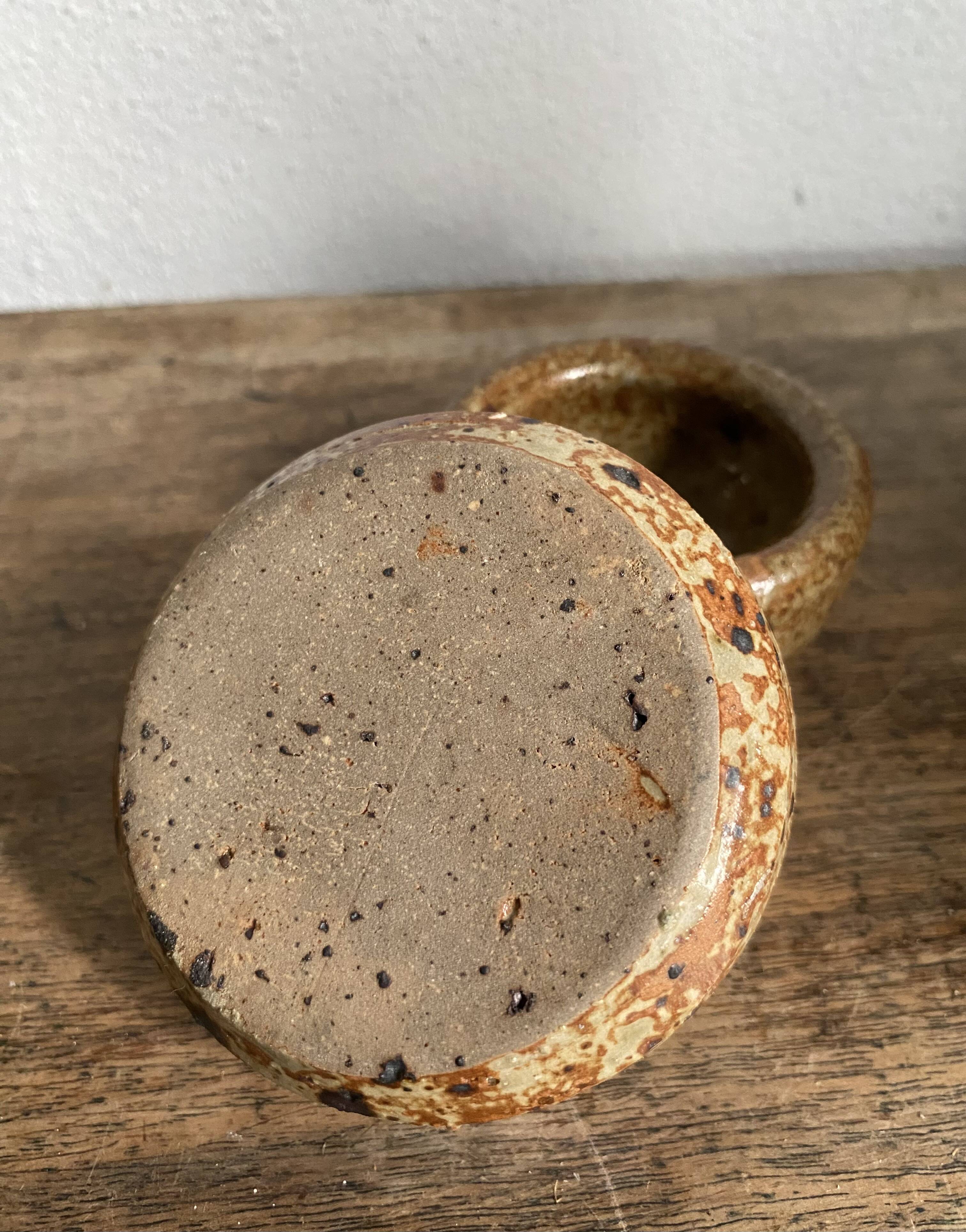 Duo of mini ramekins, stoneware, pyrite