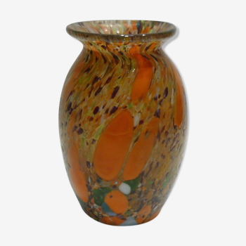 Vase ancien verre multicolore millefiori Murano