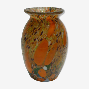 Vase old multicolored glass millefiori Murano