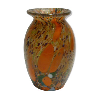 Vase ancien verre multicolore millefiori Murano