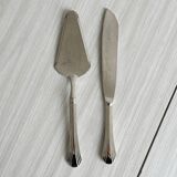 Antique patinated metal serving cutlery