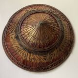 Asian straw and rattan hat