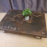 Coffee table on Industrial style wheels