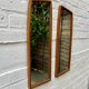 Pair of vintage teak wall mirrors - 58x21cm