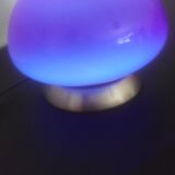 Lampe champignon vintage bleu globe en verre style années 70
