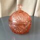 Sugar candy box in pink glass orange Portieux