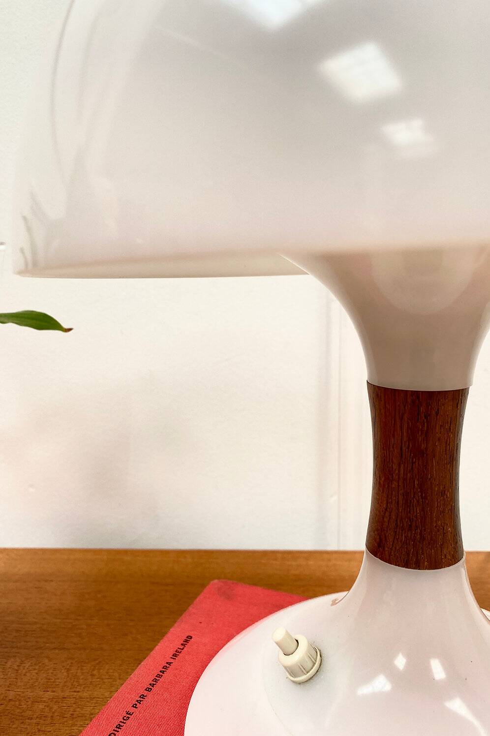Lampe à poser blanche champignon vintage