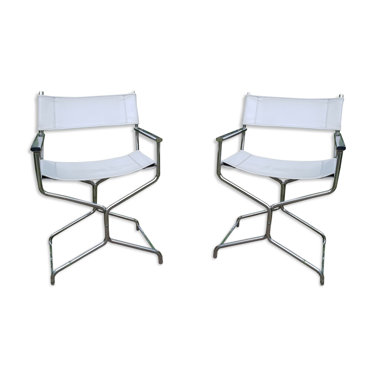 Pair of chrome armchairs, 1970