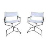 Pair of chrome armchairs, 1970