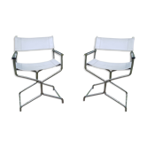 Pair of chrome armchairs, 1970