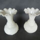 Opaline vases of fair floral decoration late 19th lay collar