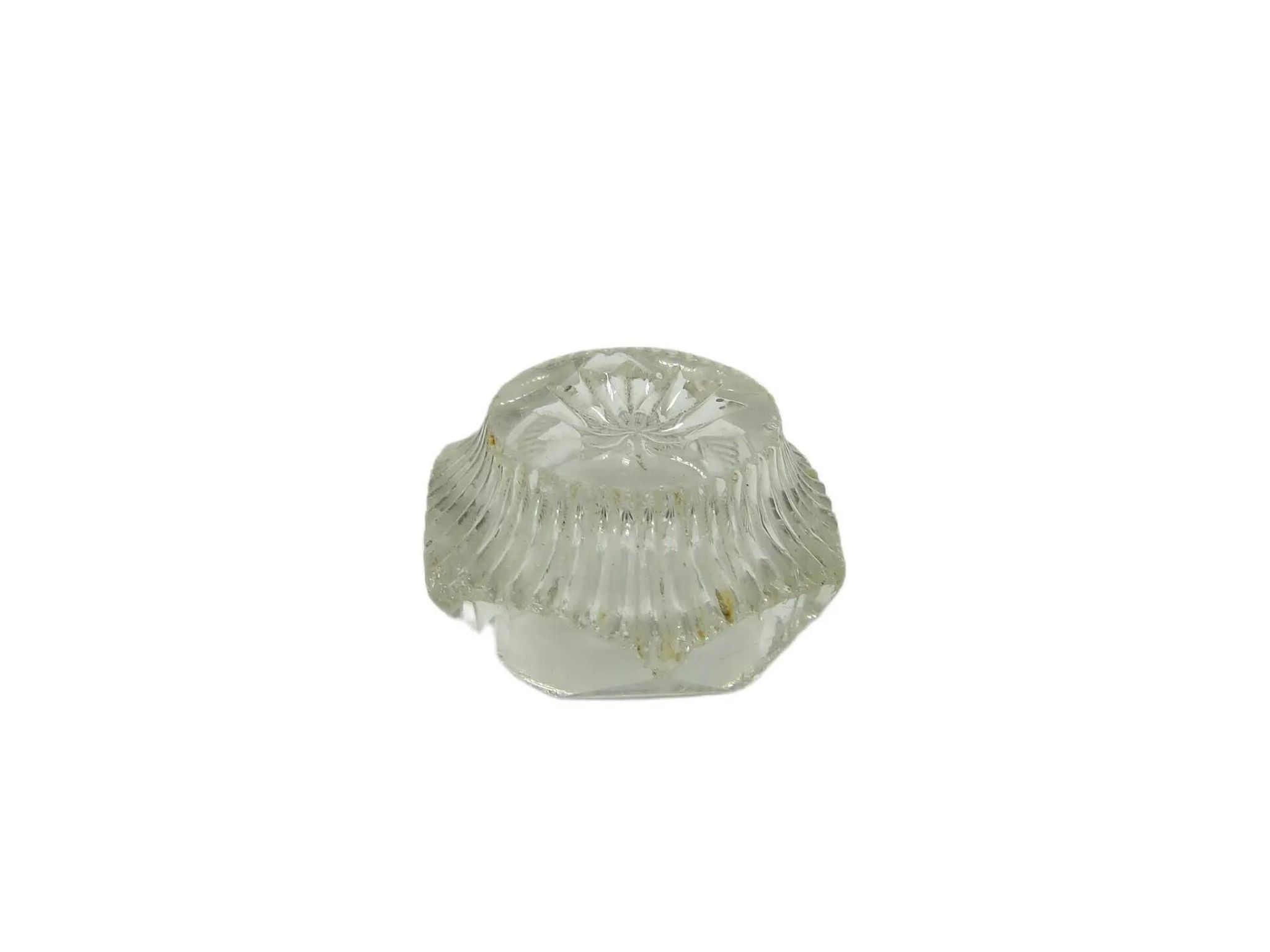 Salt cellar, Art Deco, transparent glass, Ząbkowice, Poland, 1930s.