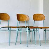Chaises d'école industrielle, lot de 4
