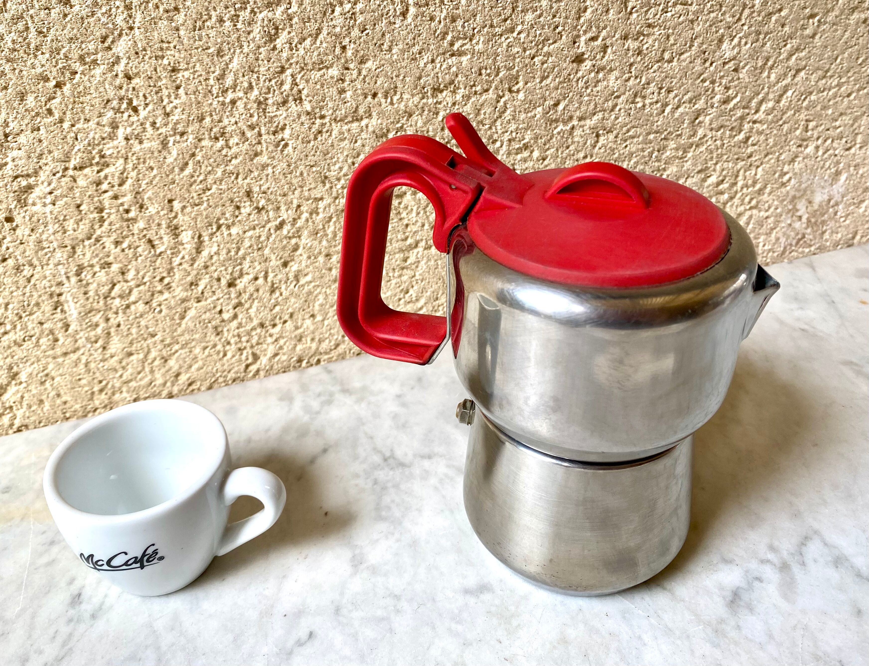 Italian coffee maker 3 cups lagostina vintage 60s design streamline stainless steel 18/10