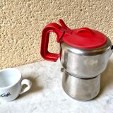 Italian coffee maker 3 cups lagostina vintage 60s design streamline stainless steel 18/10