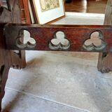Paire anciens tabourets bois sculpté