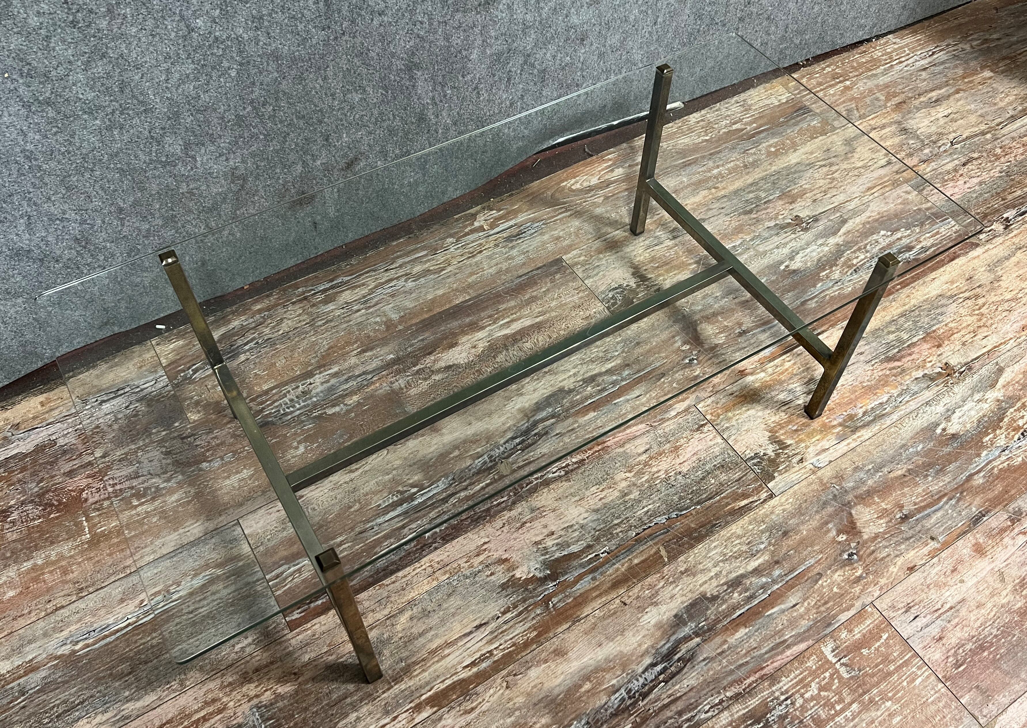 Vintage coffee table in gilded brass