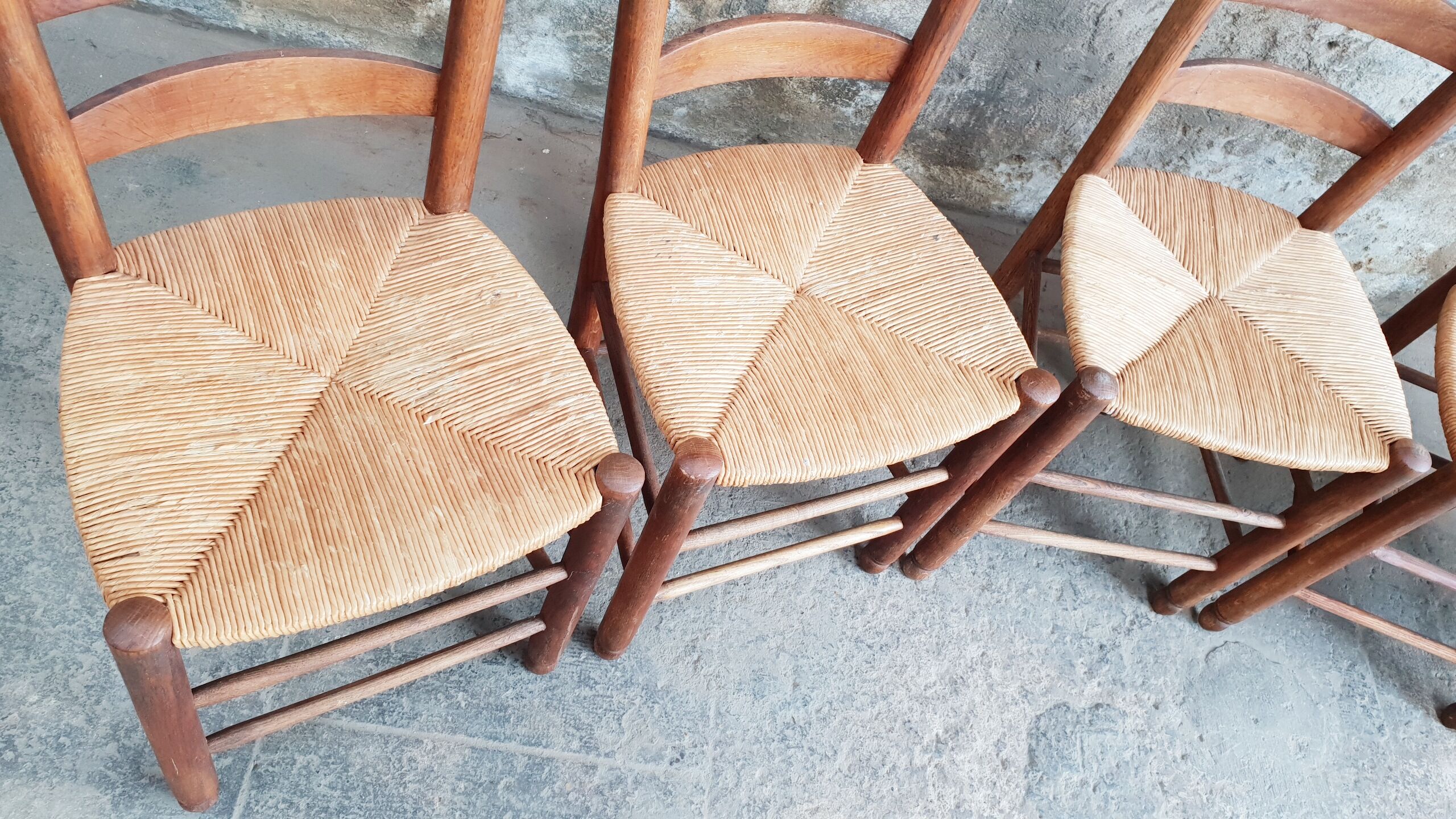 Antique chairs brutalist style