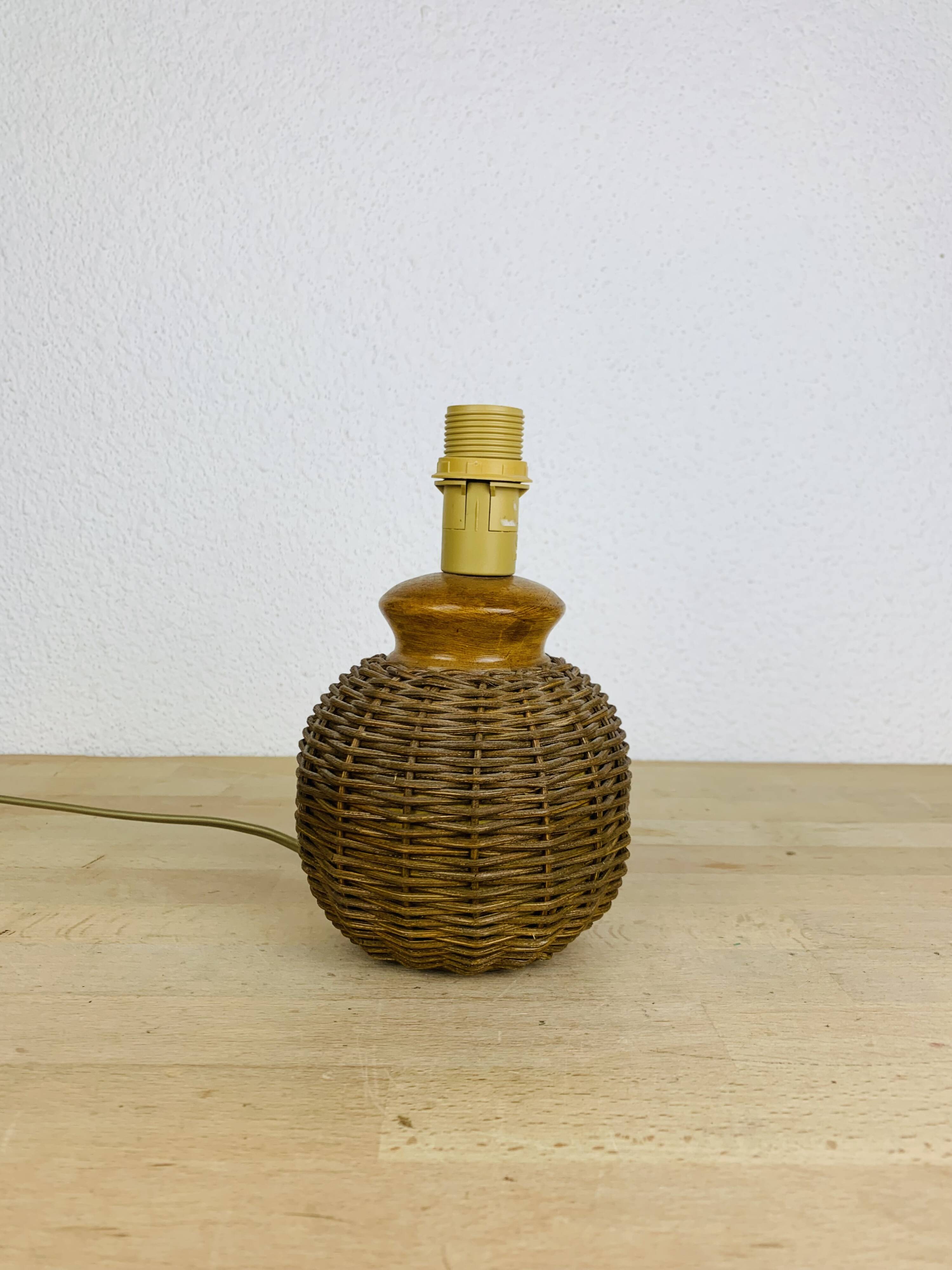 Vintage rattan ball lamp from the 60s