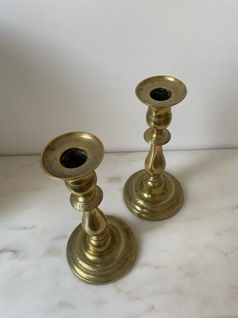 Pair of bronze candlesticks nineteenth century.